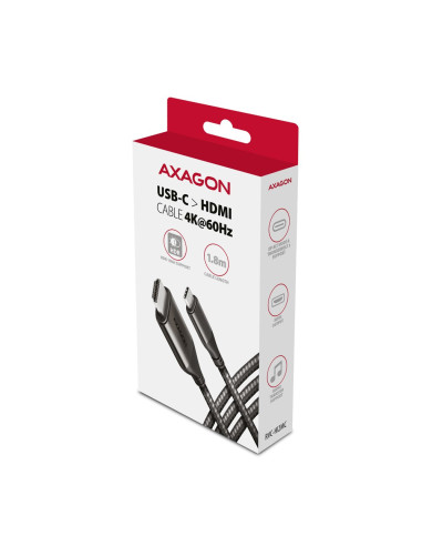 Axagon Rvc-Hi2Mc Adapter Kablowy 1,8 M Usb Type-C Hdmi Czarny