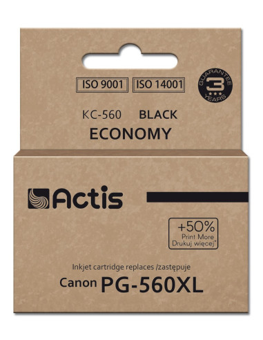 Actis Kc-560 Tusz (Zamiennik Canon Pg-560Xl  Supreme  22 Ml  Czarny). Drukuje Więcej O 50% Względem Oem.