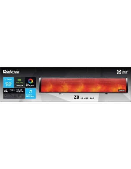 Defender Głośnik Soundbar Z8 10W Led Bluetooth