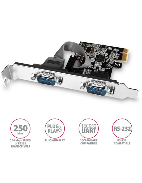 Axagon Pcea-S2N Adapter Wewnętrzny Rs-232