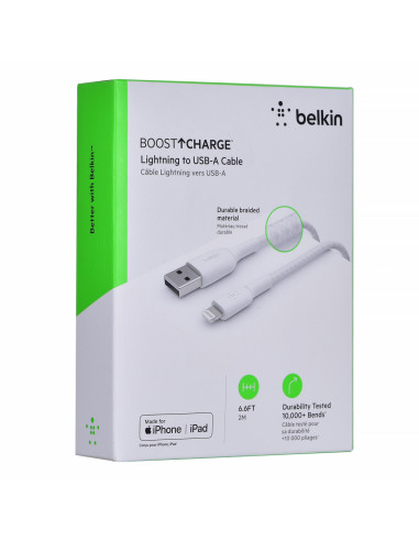 Kabel Belkin Boostcharge Braided Lightning To Usb-A Cable 2M Oplot White