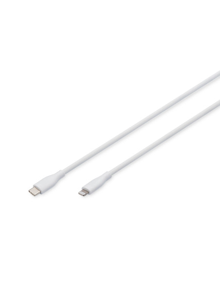 Digitus Silikonowy Kabel Połączeniowy Lightning, Usb-C - Lightning, 1 M, Biały