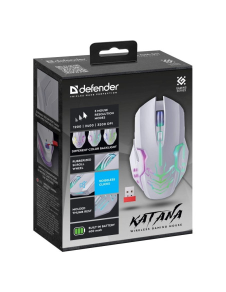 Defender Mysz Gm-511 Katana Rf 3200Dpi 7P Biała