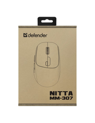 Defender Mysz Nitta Mm-307 Rf+Bt Optic 1600Dpi 6P Biała