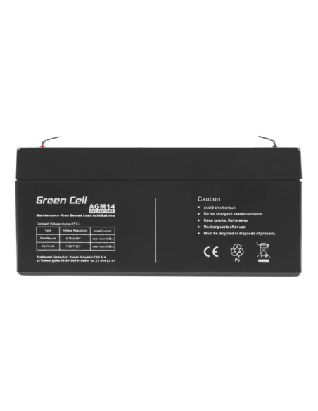 Green Cell Akumulator Żelowy Agm14 6V 3,2Ah