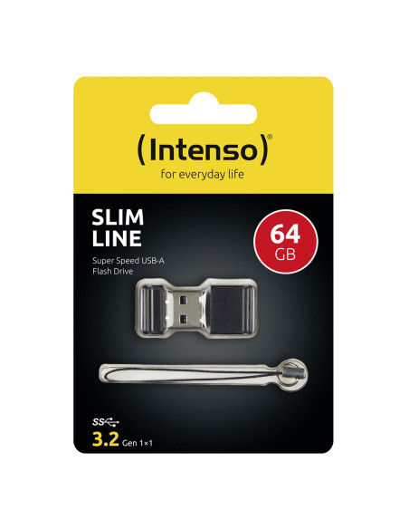 Intenso Slim Line Pamięć Usb 64 Gb Usb Typu-A 3.2 Gen 1 (3.1 Gen 1) Czarny