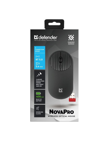 Defender Mysz Novapro Mm-316 Rf+Bt Optic 1600Dpi Czarna