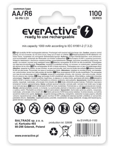 Everactive Akumulatorki Aa / R6 Everactive Ni-Mh 1100 Mah Infinity Line - Blister 4 Sztuki Evhrl6-1100 2