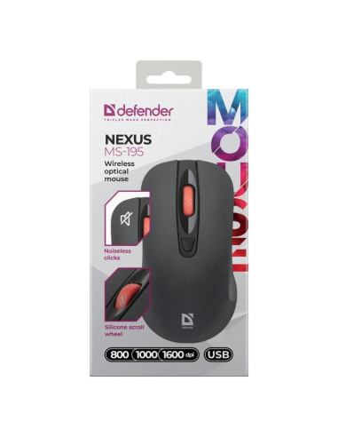Defender Mysz Nexus Ms-195 Rf Silent Czarna