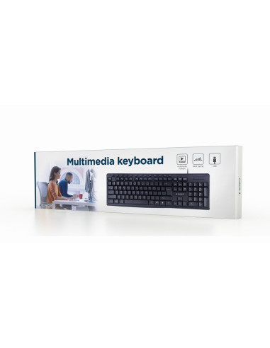 Gembird Klawiatura Multimedialna Kb-Um-107 Usb, Us Layout, Czarna