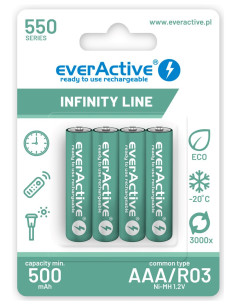 Everactive Akumulatorki R03/Aaa Ni-Mh 550 Mah Infinity Line - Blister 4 Sztuki Evhrl03-550