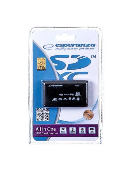 Czytnik Kart Esperanza Ea117 (Zewnętrzny  Memory Stick Duo, Microsd (Przez Adapter), Mmc, Sd, Sdhc, Sdxc)