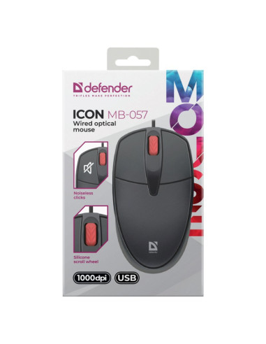 Defender Mysz Icon Mb-057 Czarna Optical 1000Dpi 3P