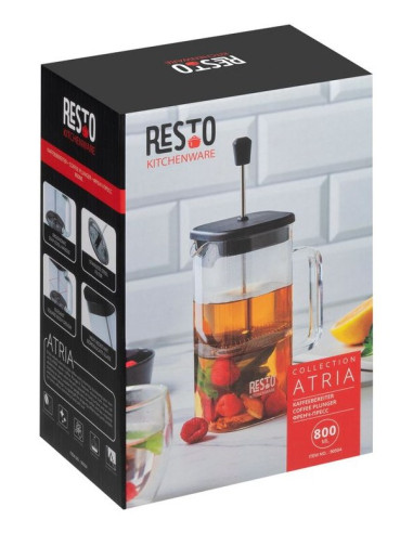 Resto Kitchenware 90504 Dzbanek Do Herbaty Pojedynczy Dzbanek 800 Ml Czarny