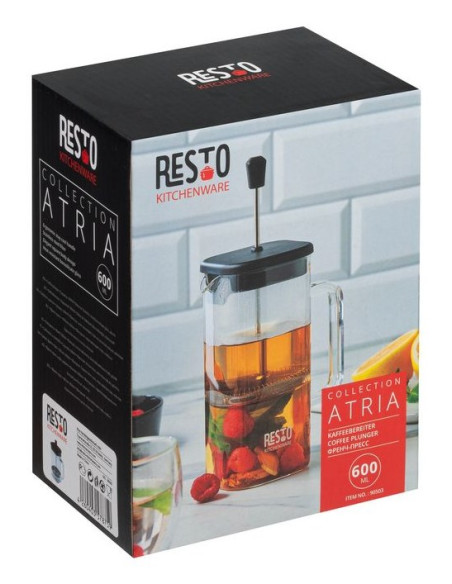Resto Kitchenware 90503 Dzbanek Do Herbaty Pojedynczy Dzbanek 600 Ml Czarny