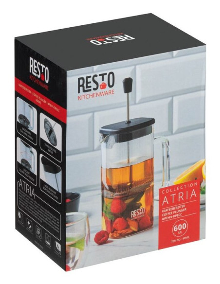 Resto Kitchenware 90503 Dzbanek Do Herbaty Pojedynczy Dzbanek 600 Ml Czarny