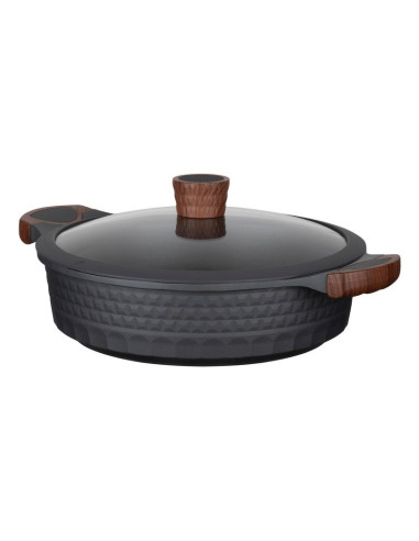 Resto Kitchenware 93506 Garnek 4,4 L Okrągły Czarny, Drewno
