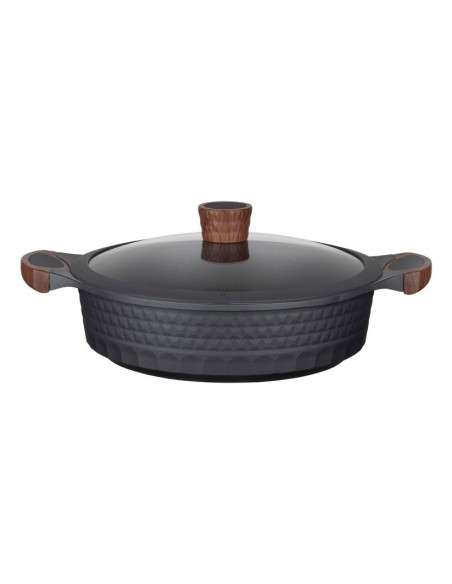 Resto Kitchenware 93506 Garnek 4,4 L Okrągły Czarny, Drewno