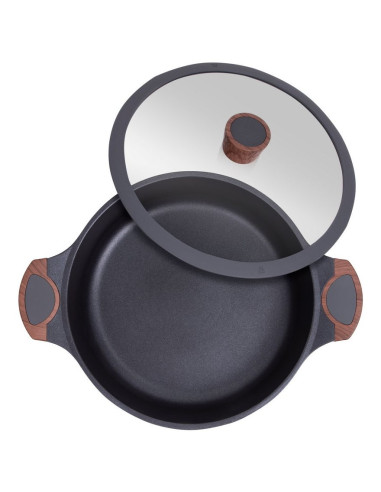 Resto Kitchenware 93506 Garnek 4,4 L Okrągły Czarny, Drewno