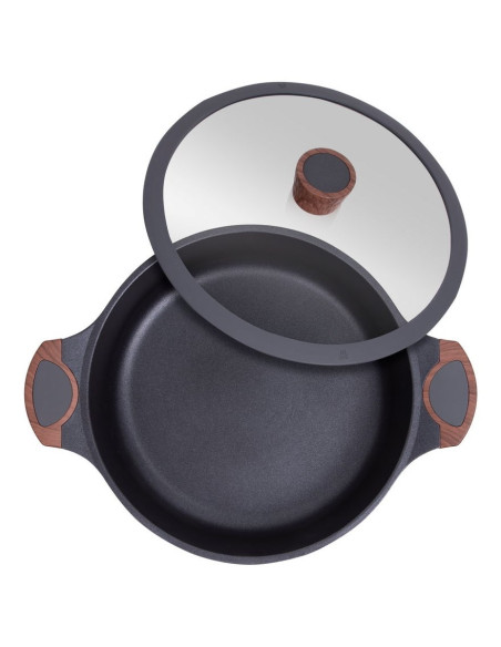 Resto Kitchenware 93506 Garnek 4,4 L Okrągły Czarny, Drewno