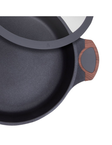 Resto Kitchenware 93506 Garnek 4,4 L Okrągły Czarny, Drewno