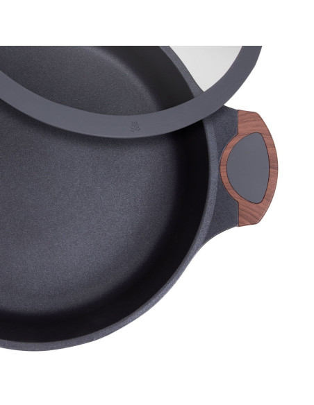 Resto Kitchenware 93506 Garnek 4,4 L Okrągły Czarny, Drewno