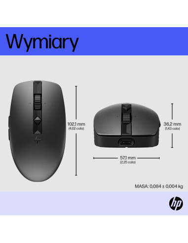 Mysz Hp 715 Rechargeable Multi-Device Bluetooth Mouse-Euro