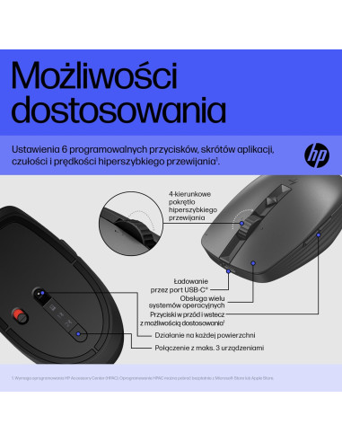 Mysz Hp 715 Rechargeable Multi-Device Bluetooth Mouse-Euro
