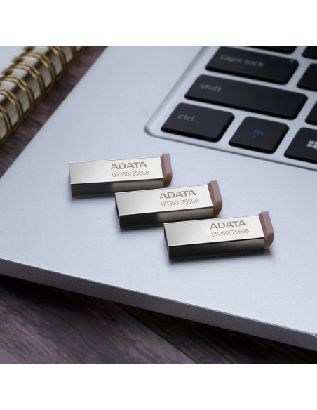 Adata Ur350 Pamięć Usb 256 Gb Usb Typu-A 3.2 Gen 1 (3.1 Gen 1) Brązowy, Stal Nierdzewna
