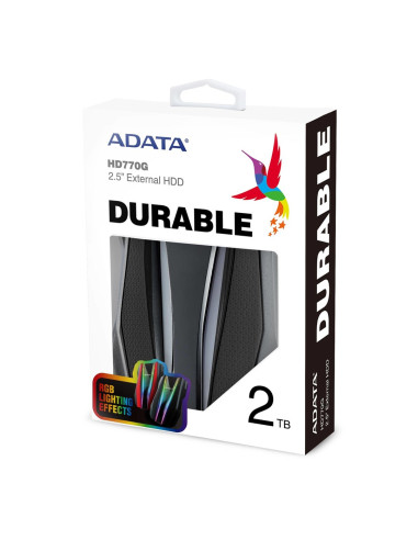 Dysk Zewnętrzny Hdd Adata Hd770G (2Tb  2.5"  Usb 3.2  Czarny)
