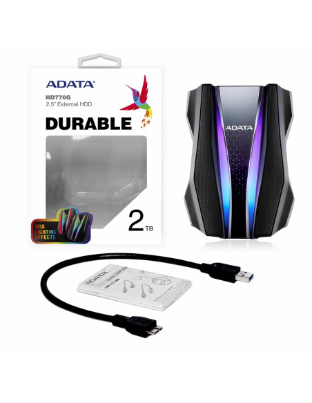 Dysk Zewnętrzny Hdd Adata Hd770G (2Tb  2.5"  Usb 3.2  Czarny)