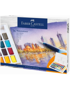 Farby Akwarelowe Cs Kostki 36 Kolorów Faber Castell