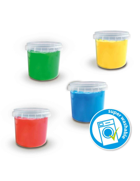 Ses Creative 24924 Farba Zmywalna Do Malowania Palcami Niebieski, Zielony, Czerwony, Żółty