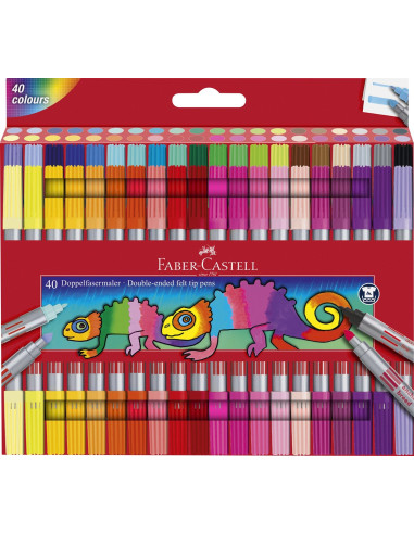 Flamastry Dwustronne 40 Kolorów Faber Castell