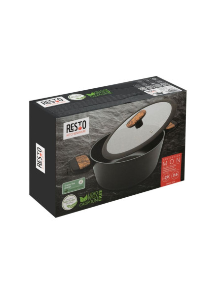 Resto Kitchenware Mon 2,6 L Okrągły Czarny, Drewno