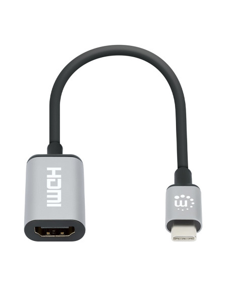 Manhattan 153706 Adapter Kablowy 0,15 M Usb Type-C Hdmi Czarny, Srebrny