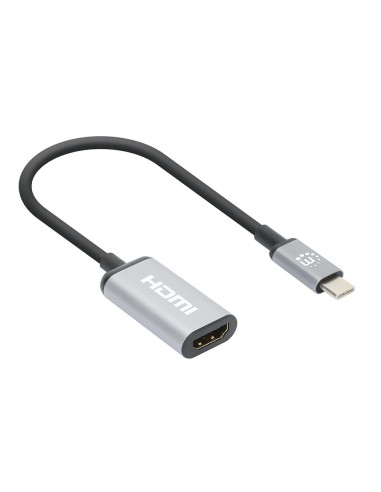 Manhattan 153706 Adapter Kablowy 0,15 M Usb Type-C Hdmi Czarny, Srebrny
