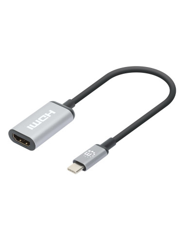Manhattan 153706 Adapter Kablowy 0,15 M Usb Type-C Hdmi Czarny, Srebrny