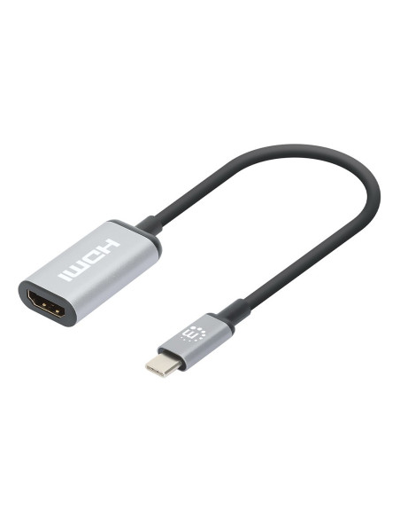 Manhattan 153706 Adapter Kablowy 0,15 M Usb Type-C Hdmi Czarny, Srebrny