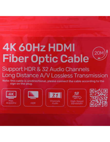 Unitek Kabel Optyczny Hdmi 2.0 Active Optical Cable 4K 60Hz 20M