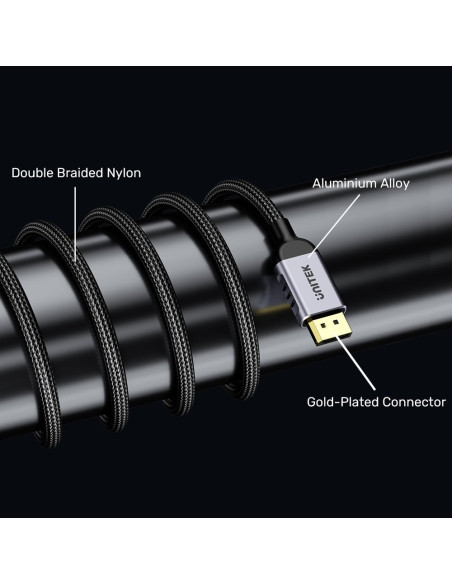 Unitek Kabel Displayport 2.1 8K@120Hz 1,5M