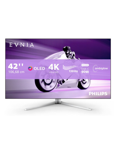Philips 42M2N8900/00 Monitor Komputerowy 105,5 Cm (41.5") 3840 X 2160 Px 4K Ultra Hd Oled Biały
