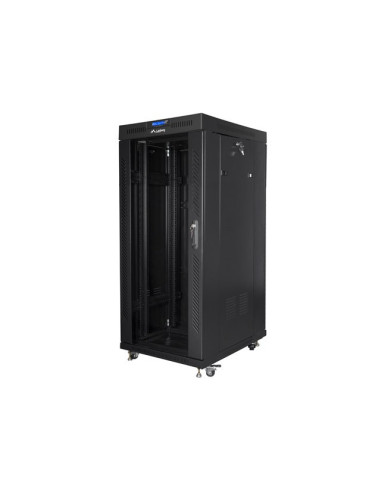 Lanberg Szafa Stojąca Rack 19" 27U 600X600 Drzwi Szklane Lcd Czarna Ff01-6627-12Bl (Flat Pack)