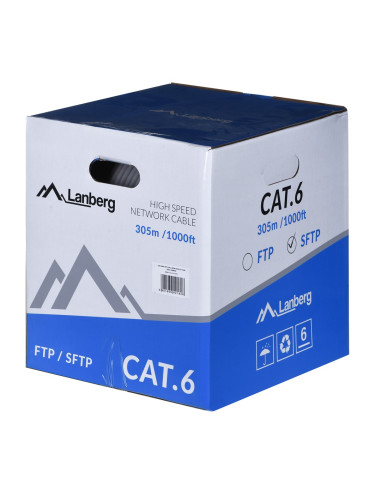 Kabel Sieciowy Lanberg Lcs6-11Cu-0305-S (S/Ftp  305M  Kat. 6  Kolor Szary)