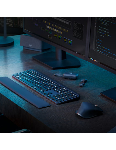 Logitech Mx Keys S Combo Klawiatura Dołączona Myszka Biuro Rf Wireless + Bluetooth Qwerty Amerykański Międzynarodowy Grafitowy