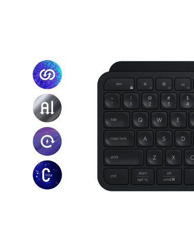 Logitech Mx Keys S Combo Klawiatura Dołączona Myszka Biuro Rf Wireless + Bluetooth Qwerty Amerykański Międzynarodowy Grafitowy