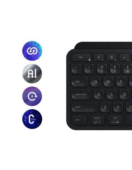 Logitech Mx Keys S Combo Klawiatura Dołączona Myszka Biuro Rf Wireless + Bluetooth Qwerty Amerykański Międzynarodowy Grafitowy