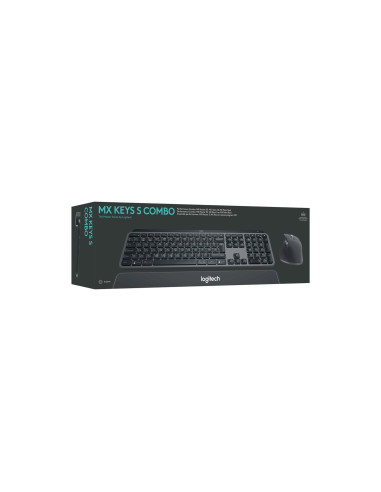 Logitech Mx Keys S Combo Klawiatura Dołączona Myszka Biuro Rf Wireless + Bluetooth Qwerty Amerykański Międzynarodowy Grafitowy