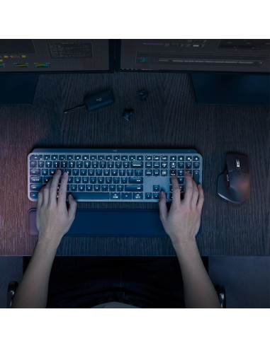 Logitech Mx Keys S Combo Klawiatura Dołączona Myszka Biuro Rf Wireless + Bluetooth Qwerty Amerykański Międzynarodowy Grafitowy