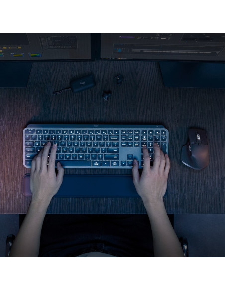 Logitech Mx Keys S Combo Klawiatura Dołączona Myszka Biuro Rf Wireless + Bluetooth Qwerty Amerykański Międzynarodowy Grafitowy